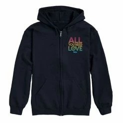 Licensed Character Men's The Beatles Need Love Zip Hoodie Gray -Licensed Character Shop unnamed file 3684