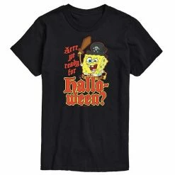 Licensed Character Men's SpongeBob SquarePants Arrr Ye Ready Tee Black -Licensed Character Shop unnamed file 36840
