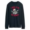 Licensed Character Men's I Feel It In My Bones Long Sleeve Tee Black -Licensed Character Shop unnamed file 36865