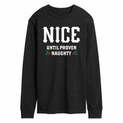 Licensed Character Men's Nice Until Proven Naughty Long Sleeve Navy -Licensed Character Shop unnamed file 36869