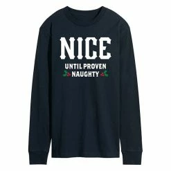 Licensed Character Men's Nice Until Proven Naughty Long Sleeve Navy -Licensed Character Shop unnamed file 36870