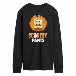 Licensed Character Men's SpongeBob SquarePants Scaredy Pants Long Sleeve Tee Navy -Licensed Character Shop unnamed file 36883