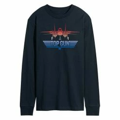 Licensed Character Men's Top Gun Logo Long Sleeve Tee Navy