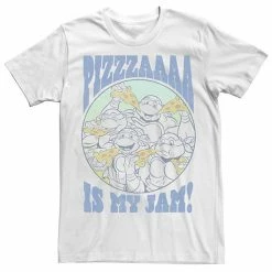 Licensed Character Men's Ninja Turtles Pizza Is My Jam Outline Circle Portrait Tee Silver -Licensed Character Shop unnamed file 36938