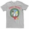 Licensed Character Men's Beavis And Butthead Xmas Rocks Wreath Short Sleeve Tee Silver -Licensed Character Shop unnamed file 36939