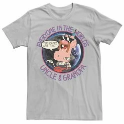 Licensed Character Men's Cartoon Network Everyone In The World's Uncle Grandpa Tee Silver -Licensed Character Shop unnamed file 36956