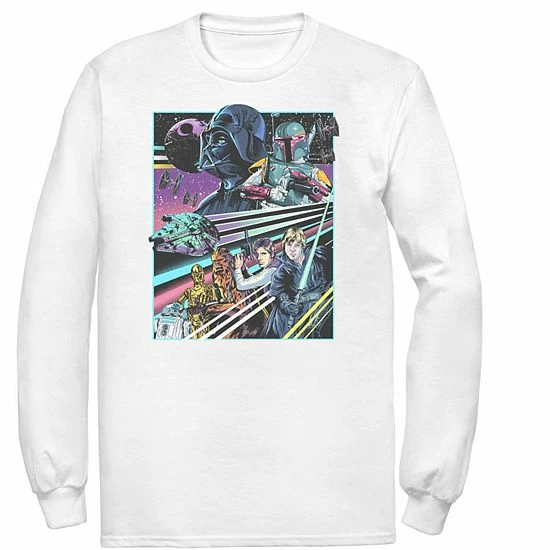 Licensed Character Men's Star Wars Neon Rebel Alliance Poster Tee White 4 Licensed Character Men's Star Wars Neon Rebel Alliance Poster Tee White - Image 2