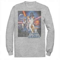 Licensed Character Men's Star Wars La Guerra De Las Galaxias Faded Poster Tee Athletic Heather