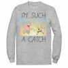 Licensed Character Men's Spongebob I'm Such A Catch Portrait Long Sleeve Tee Athletic Heather -Licensed Character Shop unnamed file 37045