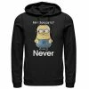 Licensed Character Men's Minions Never Sarcastic Hooded Pull Over -Licensed Character Shop unnamed file 37048