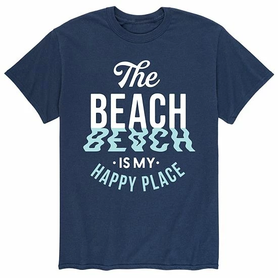 Licensed Character Men's Beach Happy Place Tee Blue 4 Licensed Character Men's Beach Happy Place Tee Blue - Image 2