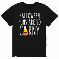 Licensed Character Men's Halloween Puns Tee Blue