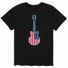 Licensed Character Men's Guitar Flag Fill USA Tee Black -Licensed Character Shop unnamed file 37140