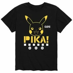 Licensed Character Men's Pokemon Pika Face Tee Black -Licensed Character Shop unnamed file 37145