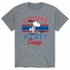 Licensed Character Men's Peanuts "Snoopy's Hockey Camp" Tee Blue