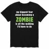 Licensed Character Men's Biggest Fear Become Zombie Tee Black -Licensed Character Shop unnamed file 37152