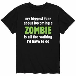 Licensed Character Men's Biggest Fear Become Zombie Tee Black