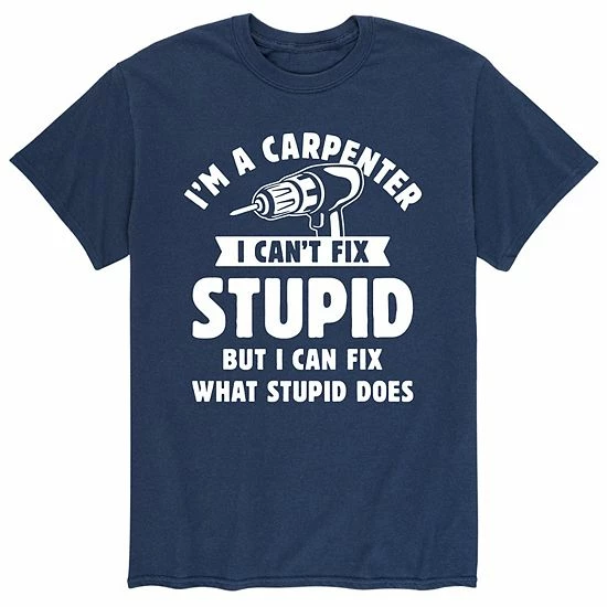 Licensed Character Men's I'm A Carpenter Tee Blue 4 Licensed Character Men's I'm A Carpenter Tee Blue - Image 2