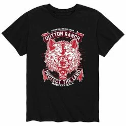 Licensed Character Men's Yellowstone Wolf Protect Tee Black
