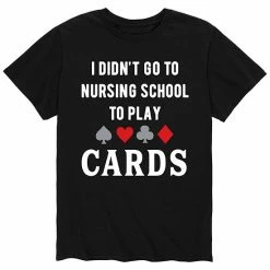 Licensed Character Men's Nursing School Cards Tee Black -Licensed Character Shop unnamed file 37271