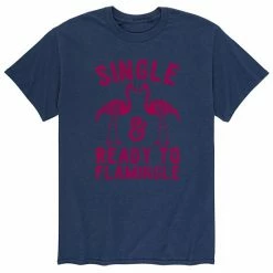 Licensed Character Men's Single And Ready To Flamingle Tee Blue -Licensed Character Shop unnamed file 37279