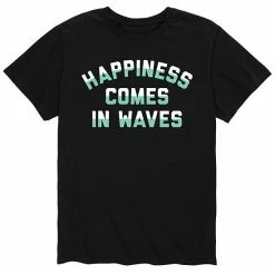 Licensed Character Men's Happiness Comes In Waves Tee Black