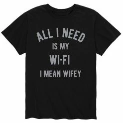 Licensed Character Men's All I Need Wifey Tee Blue -Licensed Character Shop unnamed file 37330