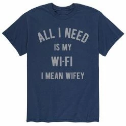 Licensed Character Men's All I Need Wifey Tee Blue -Licensed Character Shop unnamed file 37331