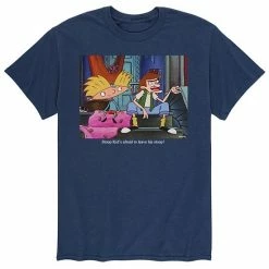 Licensed Character Men's Hey Arnold! Stoop Kid Tee Blue -Licensed Character Shop unnamed file 37358