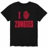 Licensed Character Men's I Heart Zombies Halloween Tee Black -Licensed Character Shop unnamed file 37368