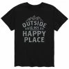 Licensed Character Men's Outside Is My Happy Place Tee Black -Licensed Character Shop unnamed file 37419