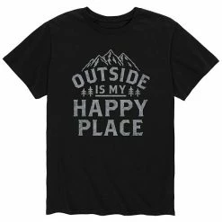 Licensed Character Men's Outside Is My Happy Place Tee Black -Licensed Character Shop unnamed file 37420