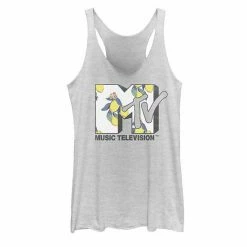 Licensed Character Juniors' MTV Logo Lemon Style Tank Top Purple Heather