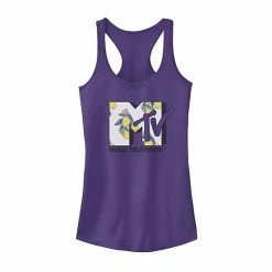 Licensed Character Juniors' MTV Logo Lemon Style Tank Top Purple Heather -Licensed Character Shop unnamed file 37427