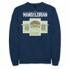 Licensed Character Men's Star Wars The Mandalorian The Child Cartoon Panels Sweatshirt Navy -Licensed Character Shop unnamed file 37431