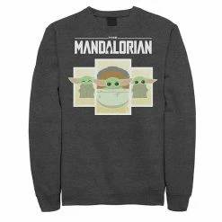 Licensed Character Men's Star Wars The Mandalorian The Child Cartoon Panels Sweatshirt Navy -Licensed Character Shop unnamed file 37433