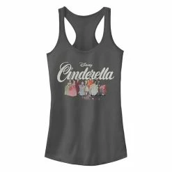 Licensed Character Disney Cinderella Juniors' Group Shot Graphic Tank Charcoal -Licensed Character Shop unnamed file 37442