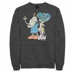 Licensed Character Men's Nickelodeon Rocko's Modern Life Show Intro Sweatshirt Charcoal Heather -Licensed Character Shop unnamed file 37445