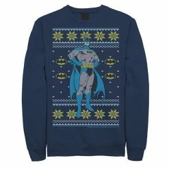 Licensed Character Men's DC Comics Batman Power Stance Christmas Sweater Style Sweatshirt Navy -Licensed Character Shop unnamed file 37458