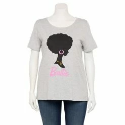 Licensed Character Plus Size Barbie Logo Short Sleeve Graphic Tee -Licensed Character Shop unnamed file 3750
