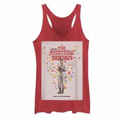 Licensed Character Juniors' The Suicide Squad Polka Dot Poster Tank Top Red Heather -Licensed Character Shop unnamed file 37534