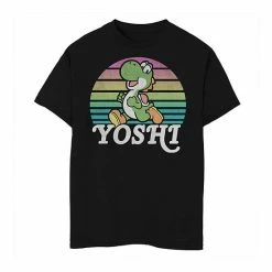 Licensed Character Boys 8-20 Nintendo Super Mario Yoshi Retro Graphic Tee Black
