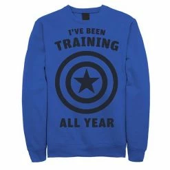 Licensed Character Men's Marvel Avengers Captain America Training All Year Logo Sweatshirt Royal -Licensed Character Shop unnamed file 37572