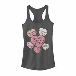 Licensed Character Juniors' Star Wars Valentines Candy Heart Quotes Tank Top Indigo -Licensed Character Shop unnamed file 37585