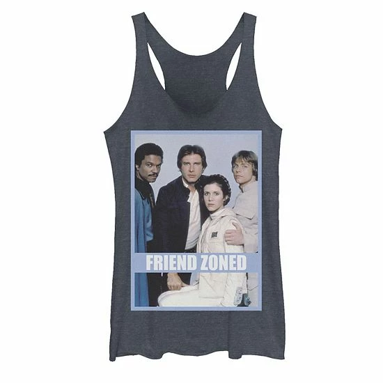 Licensed Character Juniors' Star Wars Friend Zoned Portrait Tank Top Indigo 5 Licensed Character Juniors' Star Wars Friend Zoned Portrait Tank Top Indigo - Image 3