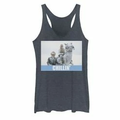 Licensed Character Juniors' Star Wars Chillin' Portrait Tank Top Navy Heather
