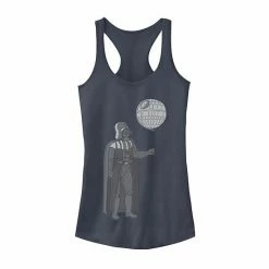 Licensed Character Juniors' Star Wars Darth Vader Death Star Balloon Tank Top Navy Heather -Licensed Character Shop unnamed file 37597
