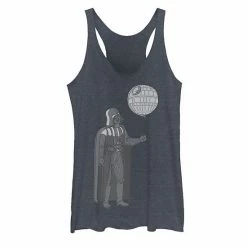 Licensed Character Juniors' Star Wars Darth Vader Death Star Balloon Tank Top Navy Heather -Licensed Character Shop unnamed file 37598