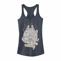 Licensed Character Juniors' Star Wars Millennium Falcon One In A Millennium Tank Top Indigo -Licensed Character Shop unnamed file 37600