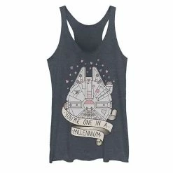 Licensed Character Juniors' Star Wars Millennium Falcon One In A Millennium Tank Top Indigo -Licensed Character Shop unnamed file 37601